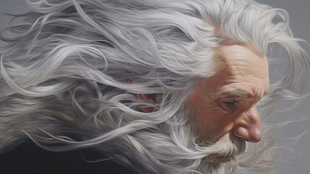 Portrait of man with gray hair, old age concept