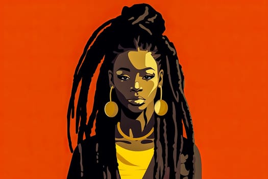 Engage with a vibrant cartoon girl sporting dreadlocks, embodying the spirit of World Afro Day in a lively and inclusive logo design.