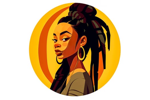 Engage with a vibrant cartoon girl sporting dreadlocks, embodying the spirit of World Afro Day in a lively and inclusive logo design.