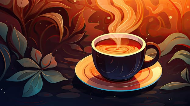 Cup of a hot coffee, drink concept