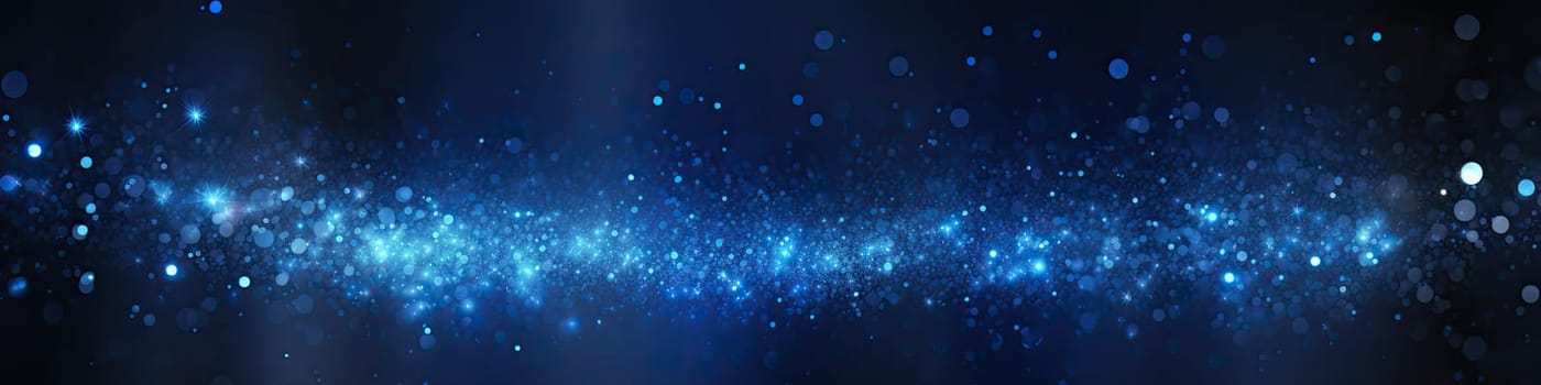 Blue glow particles abstract bokeh background and texture as banner