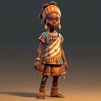 African child from a remote tribal village, representing the raw beauty and innocence of indigenous cultures in captivating detail.