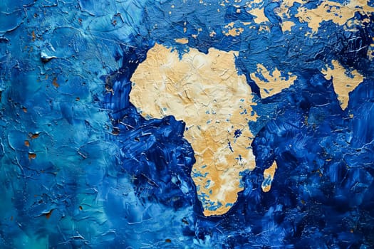 Abstract representation of the African continent, featuring vibrant colors and geometric shapes, suitable for artistic or decorative purposes.