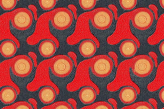 Bold and captivating, this abstract pattern in native African style mesmerizes with its intricate designs and vibrant colors, reflecting the rich cultural heritage.
