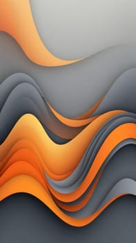 A gradient wallpaper with Waveform shapes using orange and gray gradient colors. Generative AI.