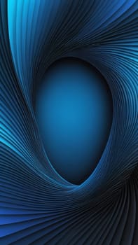 A gradient wallpaper with Twisted shapes using blue and black gradient colors. Generative AI.