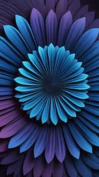 A gradient wallpaper with Rosette shapes using black and indigo gradient colors. Generative AI.