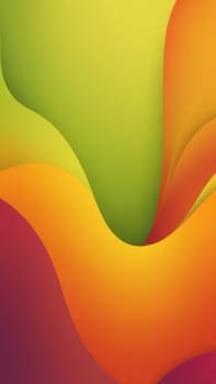 A gradient wallpaper with Ogee shapes using lime and darkorange gradient colors. Generative AI.