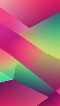 A gradient wallpaper with Geometric shapes using fuchsia and palegreen gradient colors. Generative AI.