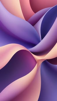 A gradient wallpaper with Twisted shapes using purple and lavenderblush gradient colors. Generative AI.