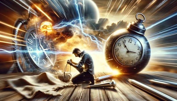 Abstract Time Manipulation and Urgency Concept.