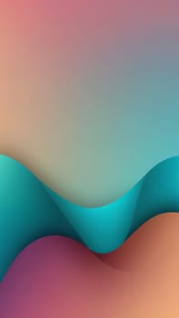 A gradient wallpaper with Trefoil shapes using teal and rosybrown gradient colors. Generative AI.