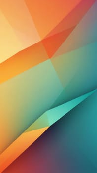 A gradient wallpaper with Prism shapes using orange and seagreen gradient colors. Generative AI.