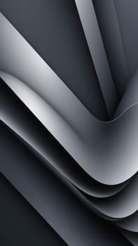 A gradient wallpaper with Layered shapes using black and darkgrey gradient colors. Generative AI.