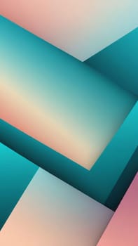 A gradient wallpaper with Asymmetrical shapes using teal and seashell gradient colors. Generative AI.
