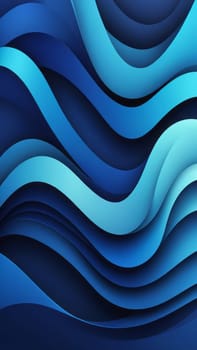 A gradient wallpaper with Waved shapes using blue and navy gradient colors. Generative AI.