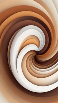 A gradient wallpaper with Spiral shapes using white and saddlebrown gradient colors. Generative AI.