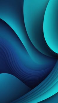 A gradient wallpaper with Warped shapes using teal and darkblue gradient colors. Generative AI.