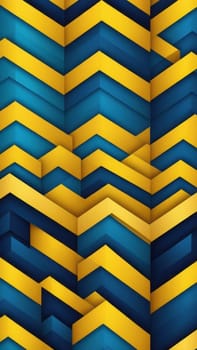 A gradient wallpaper with Zigzag shapes using yellow and darkslateblue gradient colors. Generative AI.