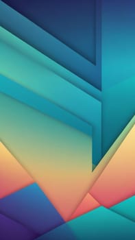 A gradient wallpaper with Trapezoidal shapes using teal and dodgerblue gradient colors. Generative AI.