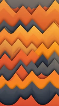 A gradient wallpaper with Serrated shapes using orange and dimgrey gradient colors. Generative AI.