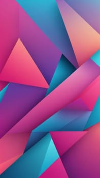 A gradient wallpaper with Geometric shapes using fuchsia and skyblue gradient colors. Generative AI.