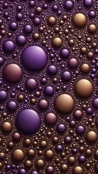 A gradient wallpaper with Beaded shapes using purple and chocolate gradient colors. Generative AI.