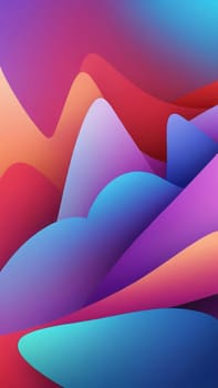 A gradient wallpaper with Trefoil shapes using blue and mediumvioletred gradient colors. Generative AI.
