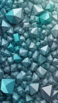 A gradient wallpaper with Crystalline shapes using gray and mediumaquamarine gradient colors. Generative AI.