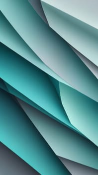 A gradient wallpaper with Hollow shapes using gray and aquamarine gradient colors. Generative AI.