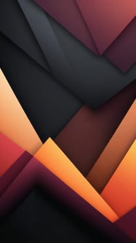 A gradient wallpaper with Gabled shapes using black and peru gradient colors. Generative AI.