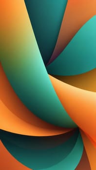 A gradient wallpaper with Cylindrical shapes using orange and darkseagreen gradient colors. Generative AI.