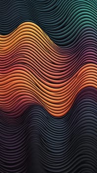A gradient wallpaper with Scalloped shapes using black and papayawhip gradient colors. Generative AI.
