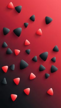 A gradient wallpaper with Plectrum shapes using black and crimson gradient colors. Generative AI.