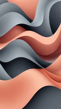 A gradient wallpaper with Waved shapes using gray and salmon gradient colors. Generative AI.