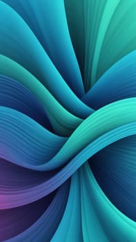 A gradient wallpaper with Twisted shapes using blue and lightseagreen gradient colors. Generative AI.