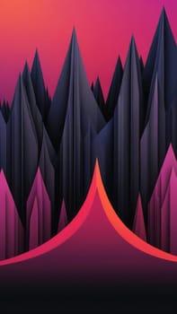 A gradient wallpaper with Buttress shapes using black and palevioletred gradient colors. Generative AI.