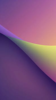 A gradient wallpaper with Crescent shapes using purple and olive gradient colors. Generative AI.