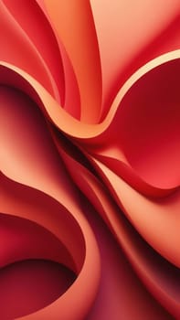 A gradient wallpaper with Sculpted shapes using red and crimson gradient colors. Generative AI.