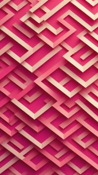 A gradient wallpaper with Labyrinth shapes using fuchsia and linen gradient colors. Generative AI.