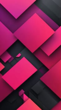 A gradient wallpaper with Geometric shapes using fuchsia and black gradient colors. Generative AI.