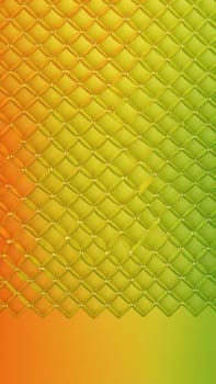 A gradient wallpaper with Lattice shapes using lime and orange gradient colors. Generative AI.