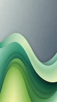 A gradient wallpaper with Sigmoid shapes using gray and springgreen gradient colors. Generative AI.