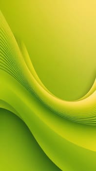 A gradient wallpaper with Waved shapes using lime and gold gradient colors. Generative AI.