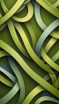 A gradient wallpaper with Intertwined shapes using olive and dimgrey gradient colors. Generative AI.