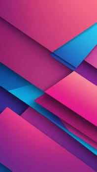A gradient wallpaper with Asymmetrical shapes using fuchsia and dodgerblue gradient colors. Generative AI.