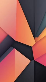 A gradient wallpaper with Multilobed shapes using black and salmon gradient colors. Generative AI.