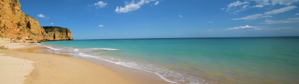 Beautiful sandy beach near Lagos in Ponta da Piedade Algarve region Portugal.