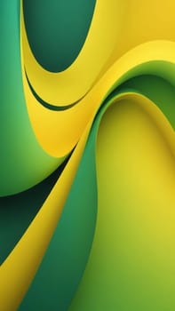 A gradient wallpaper with Warped shapes using yellow and green gradient colors. Generative AI.