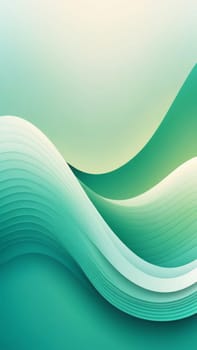 A gradient wallpaper with Waved shapes using white and seagreen gradient colors. Generative AI.